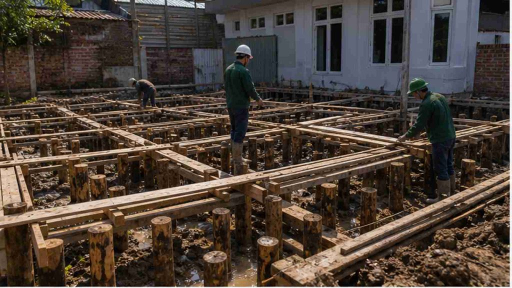 Ảnh phụ minh họa Cừ tràm có còn hiệu quả hiện nay không? Ưu nhược điểm cần biết trong bối cảnh công trình thực tế