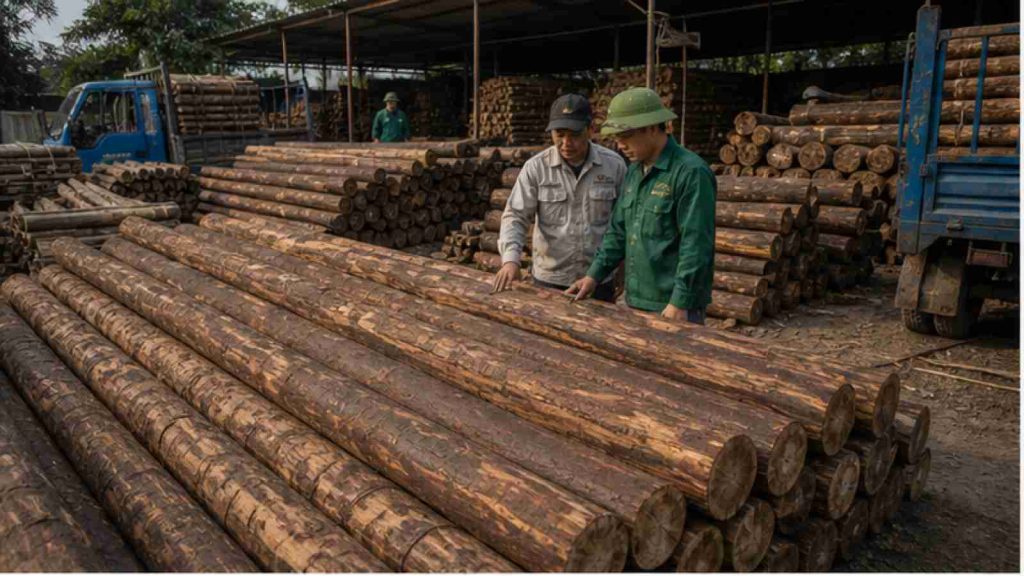 Ảnh phụ minh họa Mua cừ tràm trực tiếp tại kho có lợi gì? Cách tìm nhà cung cấp uy tín trong bối cảnh công trình thực tế