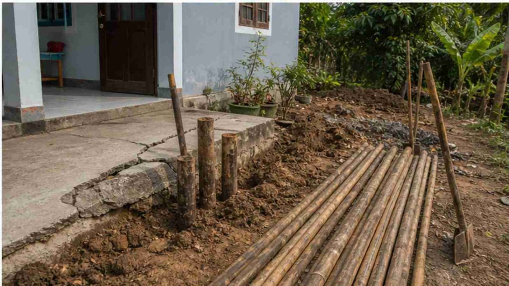Nhà bị lún có xử lý bằng cừ tràm được không? trong bối cảnh vật tư và thi công nền móng thực tế