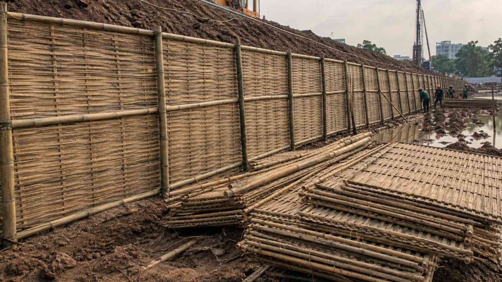 Phên tre che chắn công trình loại dày