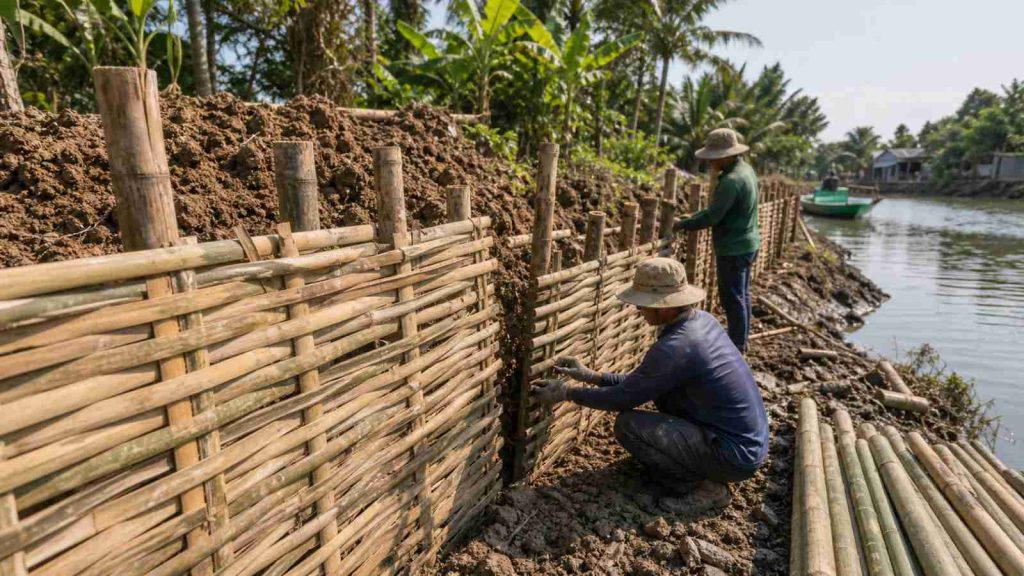 Phên tre là gì? Công dụng trong chống sạt lở và công trình nền đất yếu trong bối cảnh vật tư và thi công nền móng thực tế